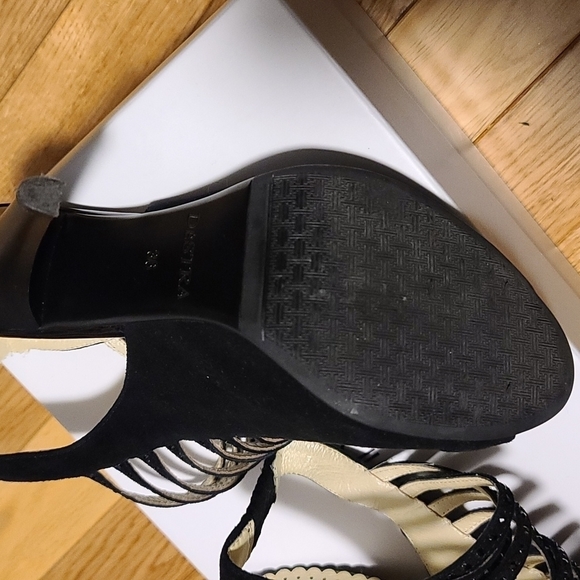 Black suede slingback heels size US 6.5 - Picture 6 of 10